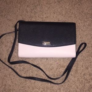 Kate Spade black and white clutch with crossbody
